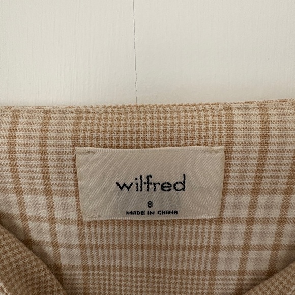 Wilfred Beige Checkered Midi Dress - Picture 2 of 3